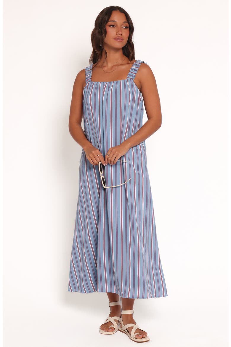Alessandra Stripe Cotton Maxi Dress, Alternate, color, BLUE STRIPE