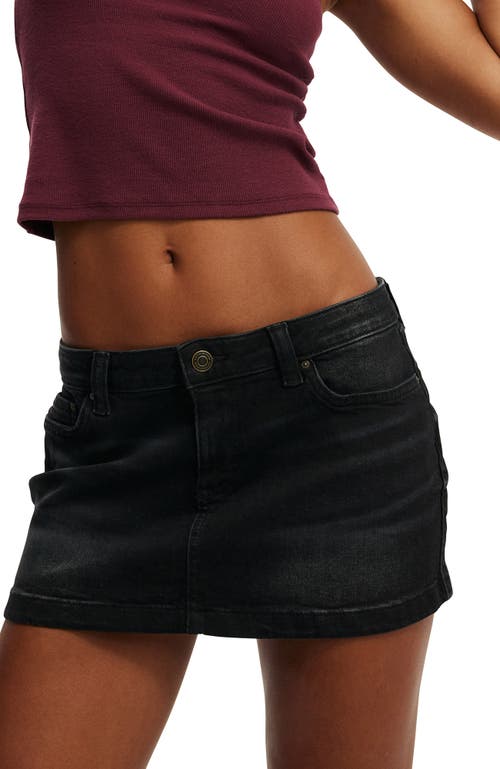 Cotton On Micro Low Denim Skirt In Black