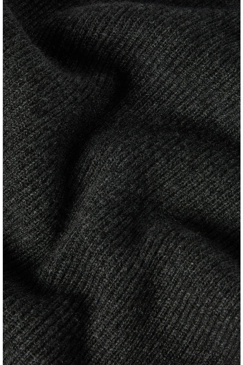 Cashmere English rib knit scarf, Alternate, color, Lignite Grey
