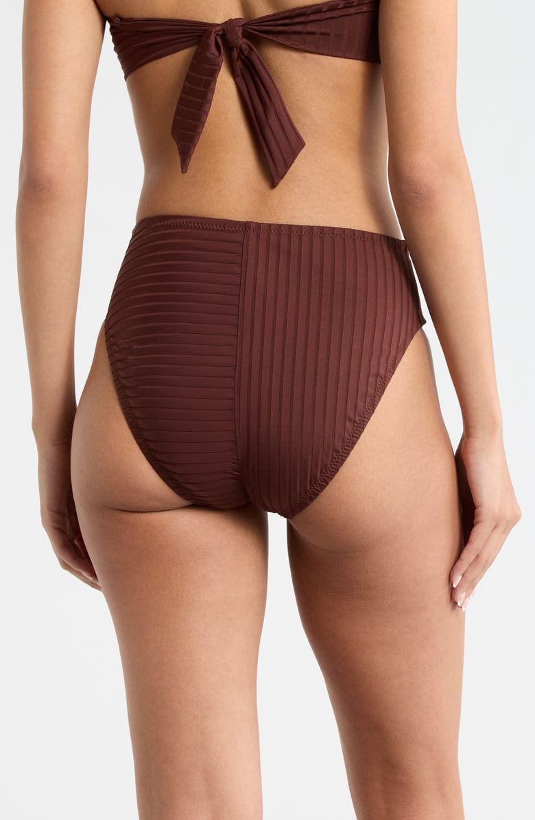 Sanctuary High Waist Bikini Bottoms, Alternate, color, Espresso