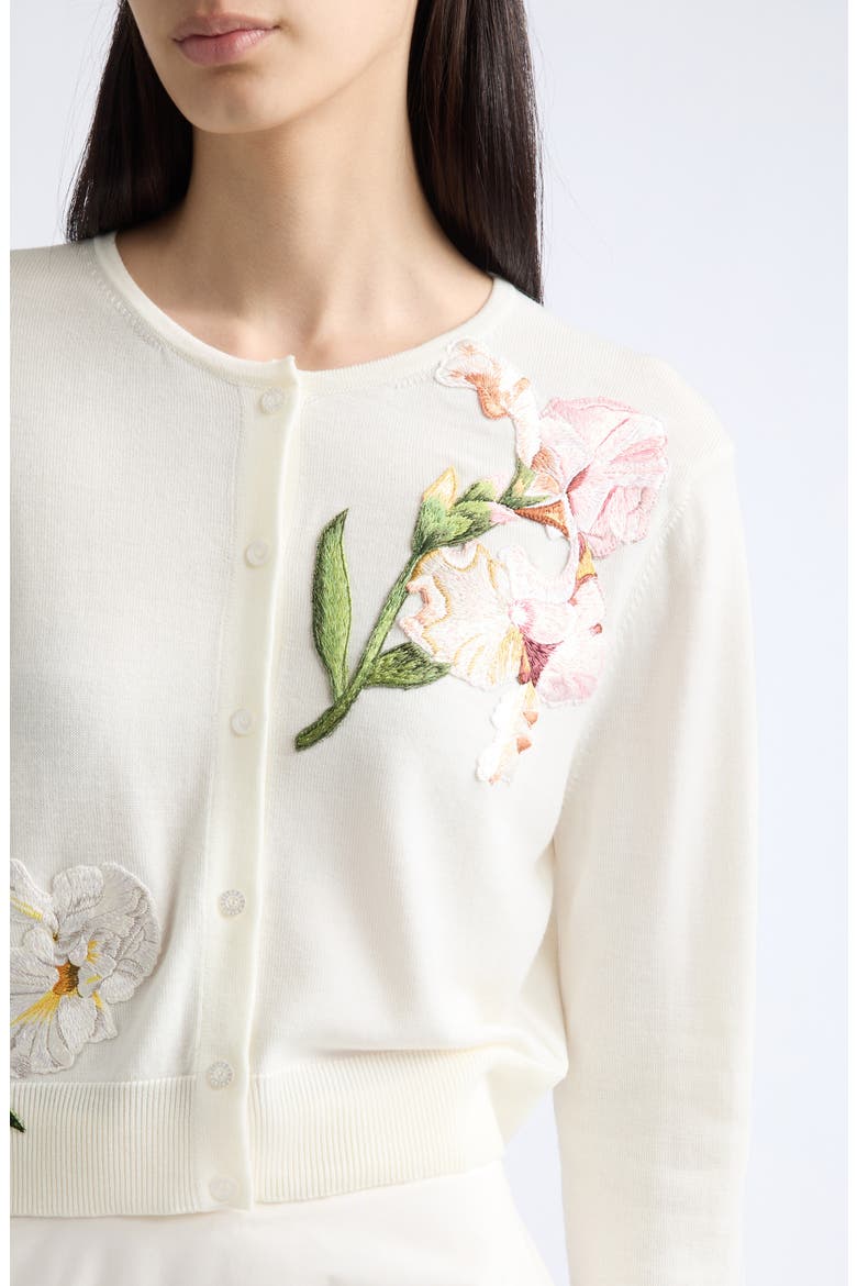 Embroidered Cardigan, Alternate, color, IVORY
