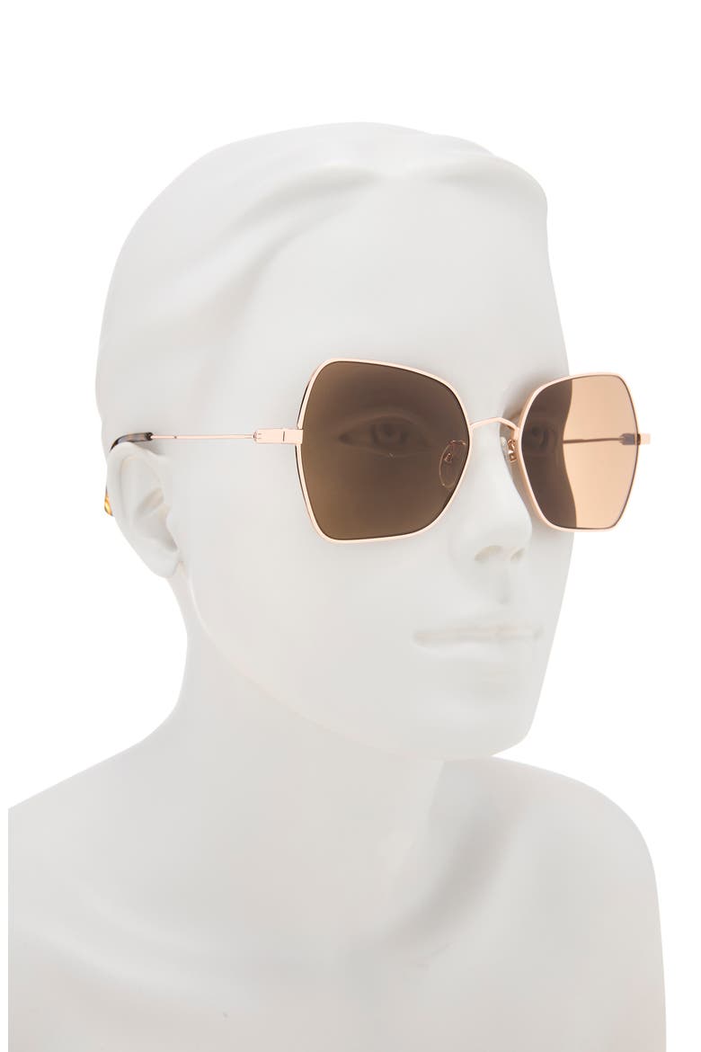 55mm Polarized Butterfly Sunglasses, Alternate, color, GOLD GOLD BROWN