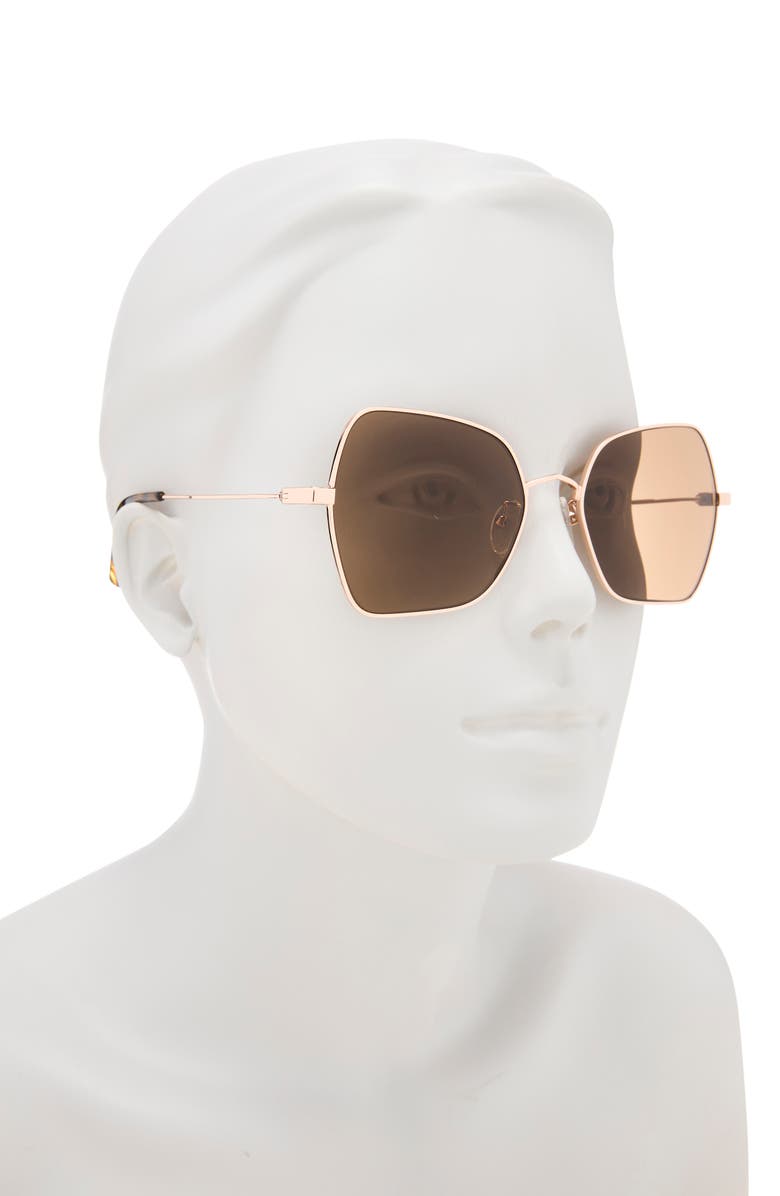 MCQ 55mm Polarized Butterfly Sunglasses, Alternate, color, Gold Gold Brown