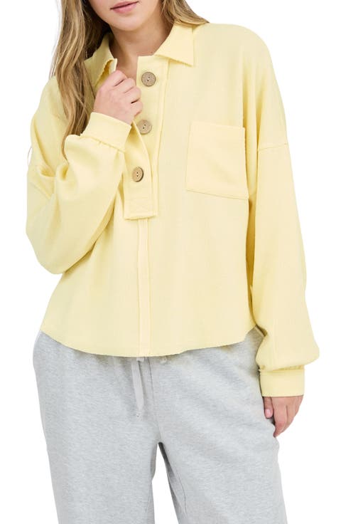 Button Placket Sweater Top