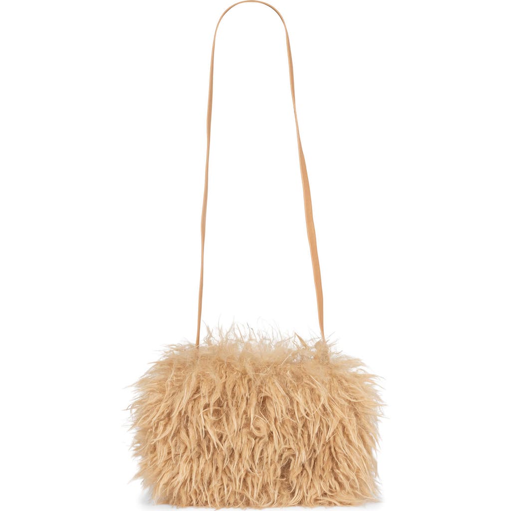 Jeffrey Campbell Bestowed Faux Fur Shoulder Bag In Brown