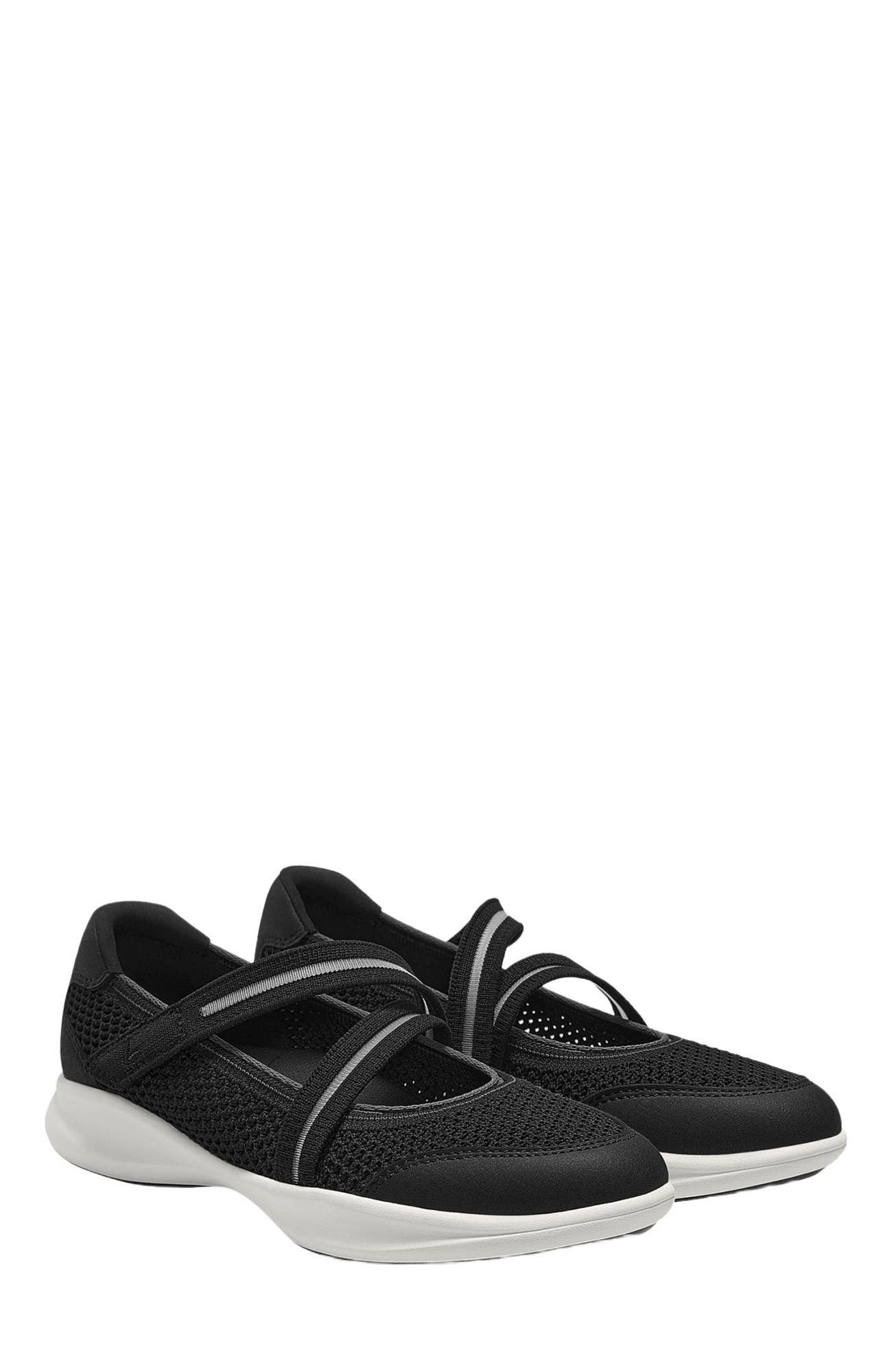 VIVAIA Round-Toe Mesh Mary-Jane Sneaker Flats, Main, color, Black