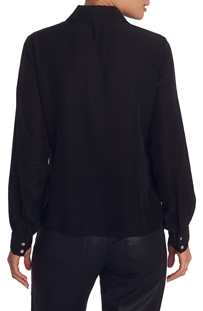 Bella Dahl Ruffle Button-Up Shirt, Alternate, color, Black