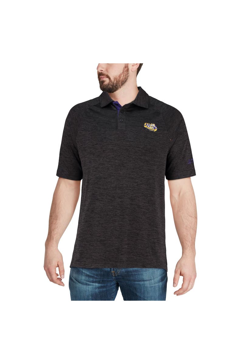 COLOSSEUM Men's Colosseum Black LSU Tigers Down Swing Polo, Alternate, color, Heather Black