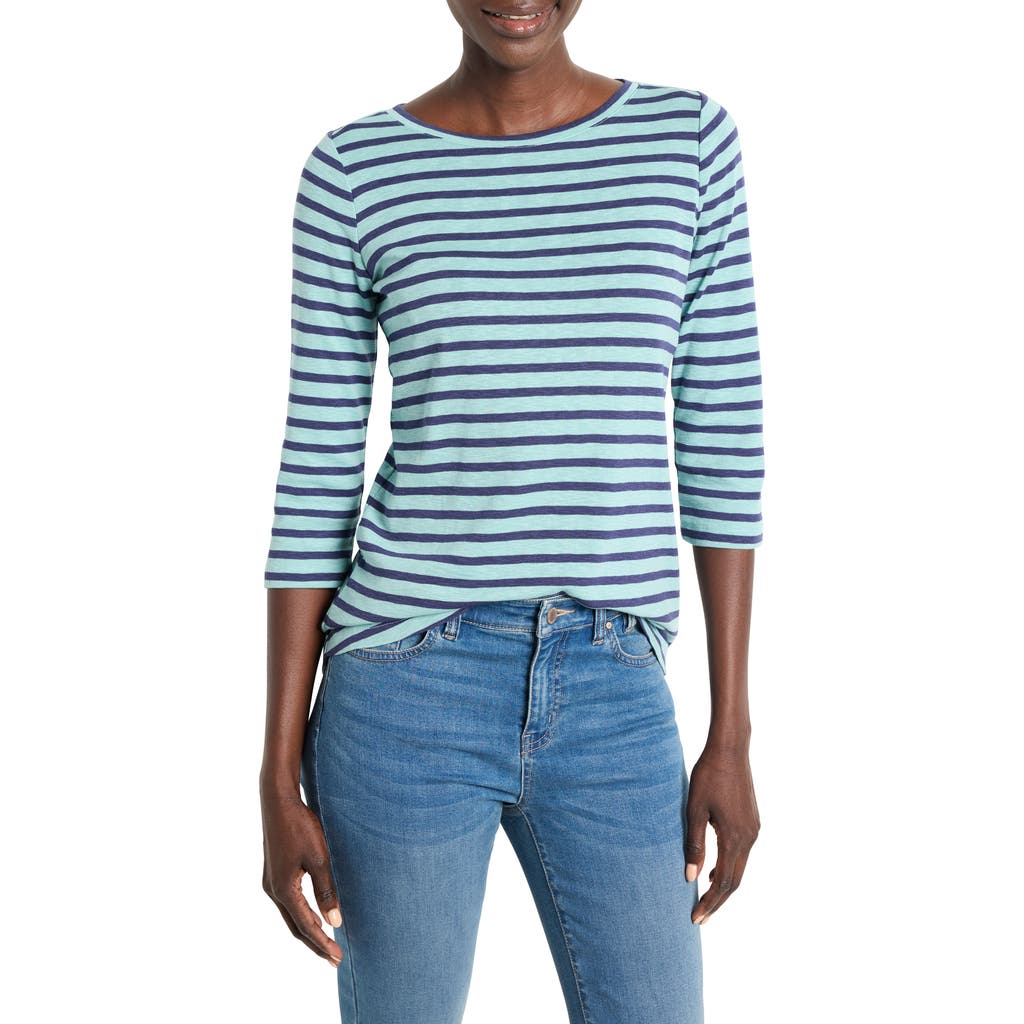 NZT BY NIC+ZOE NZT BY NIC+ZOE STRIPE BOAT NECK T-SHIRT
