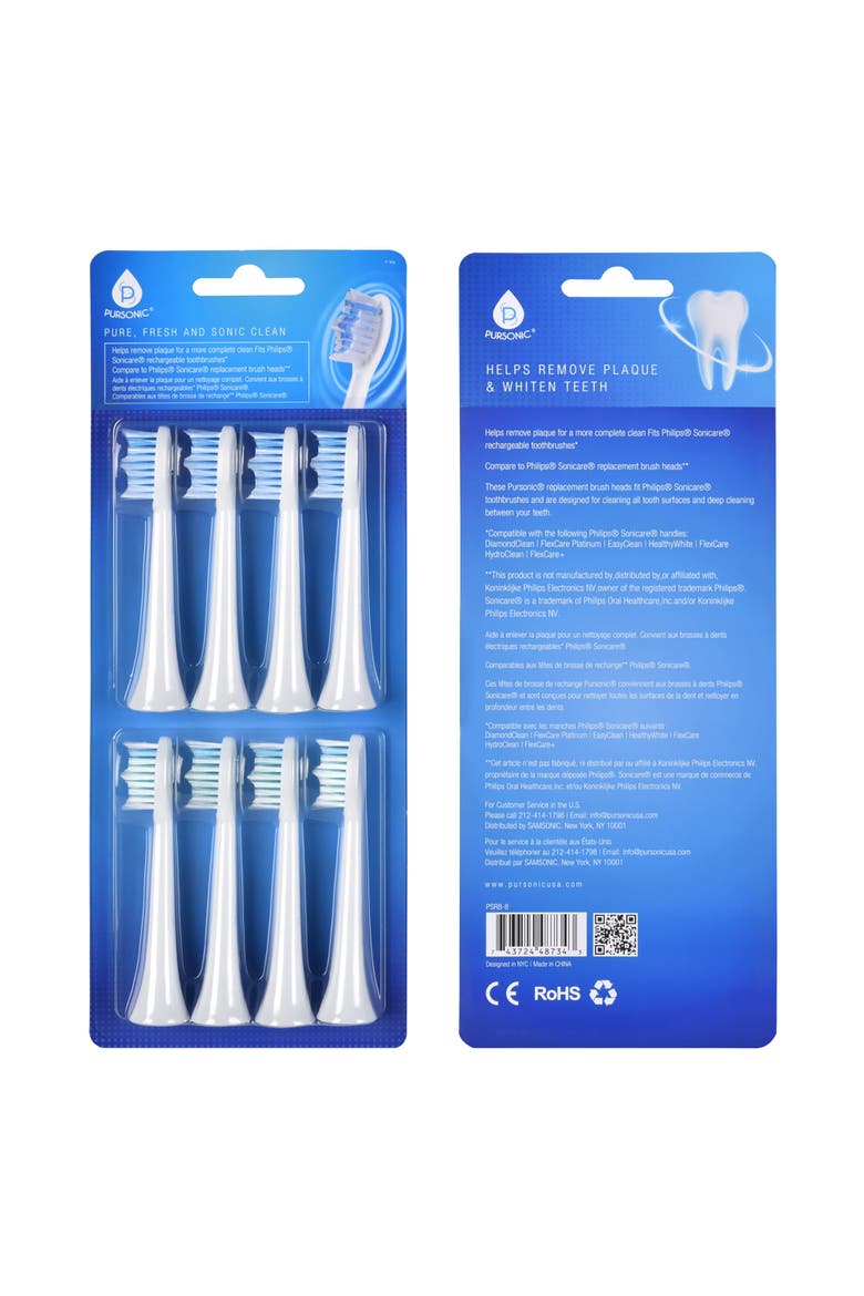 Philips Sonicare Compatible Brush Heads, Main, color, White
