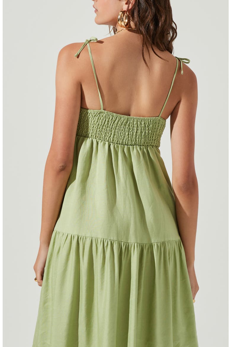 the Label Marlene Linen Blend Midi Dress, Alternate, color, CELERY