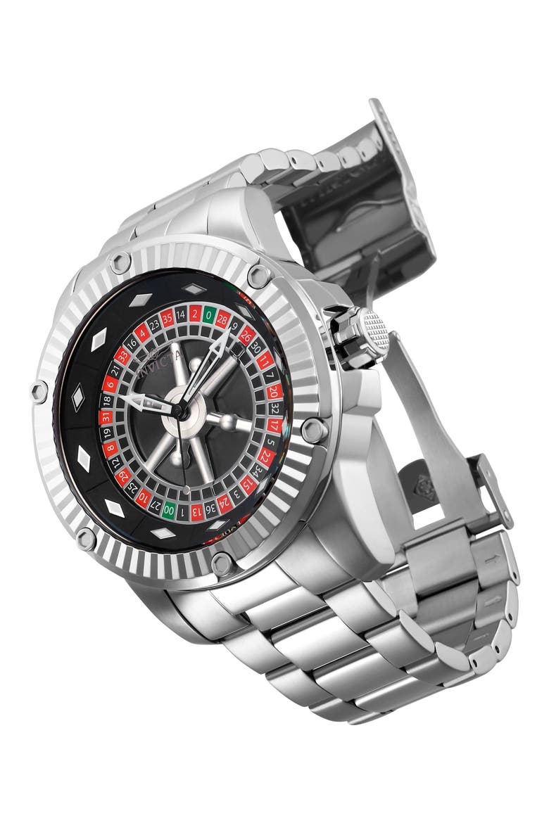 Specialty Automatic Stainless Steel Bracelet Watch, 52mm, Main, color, BLACK