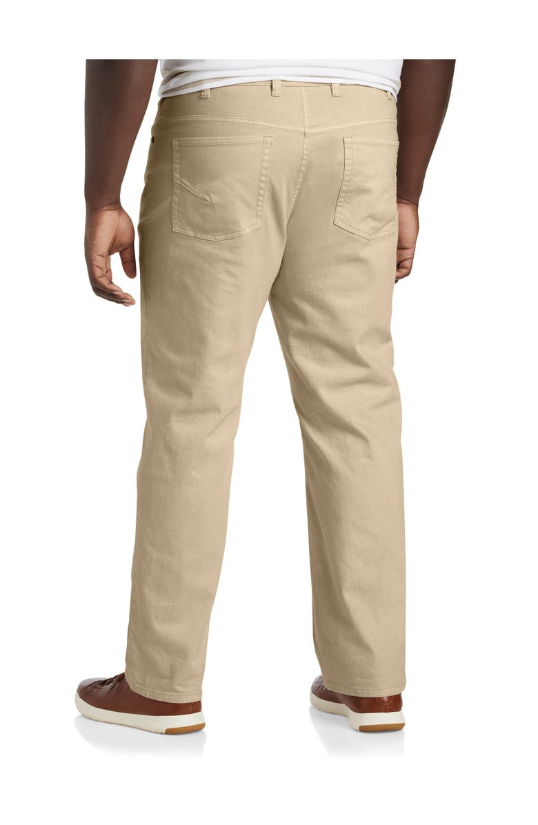True Nation by DXL Big & Tall Garment Dyed Stretch Twill Pants, Alternate, color, White Pepper