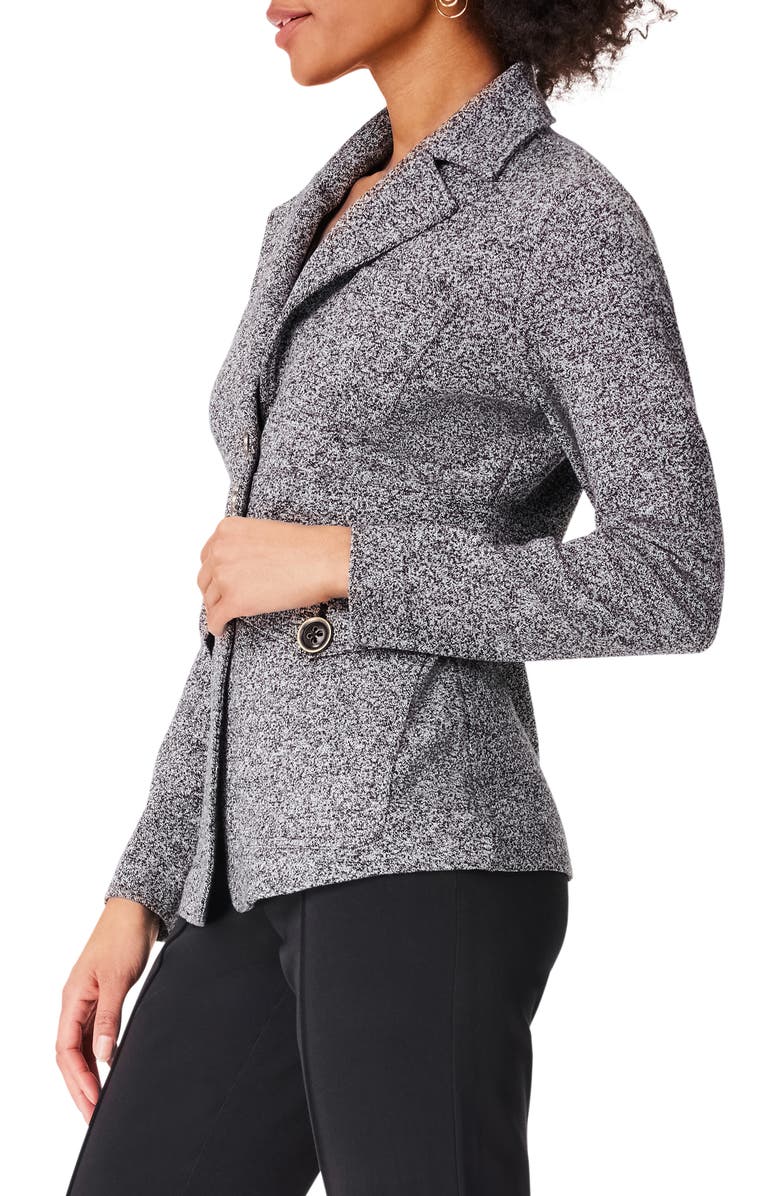 NIC+ZOE Editor Knit Blazer, Alternate, color, Black Mix