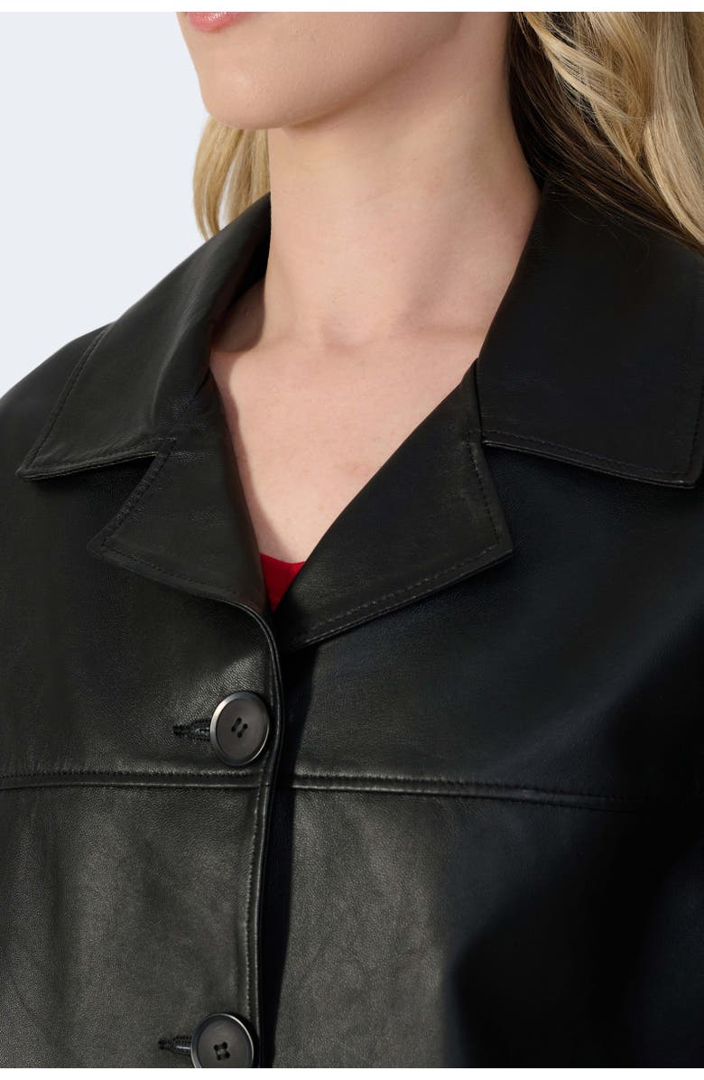 Furniq UK Colette Leather Jacket, Alternate, color, Black