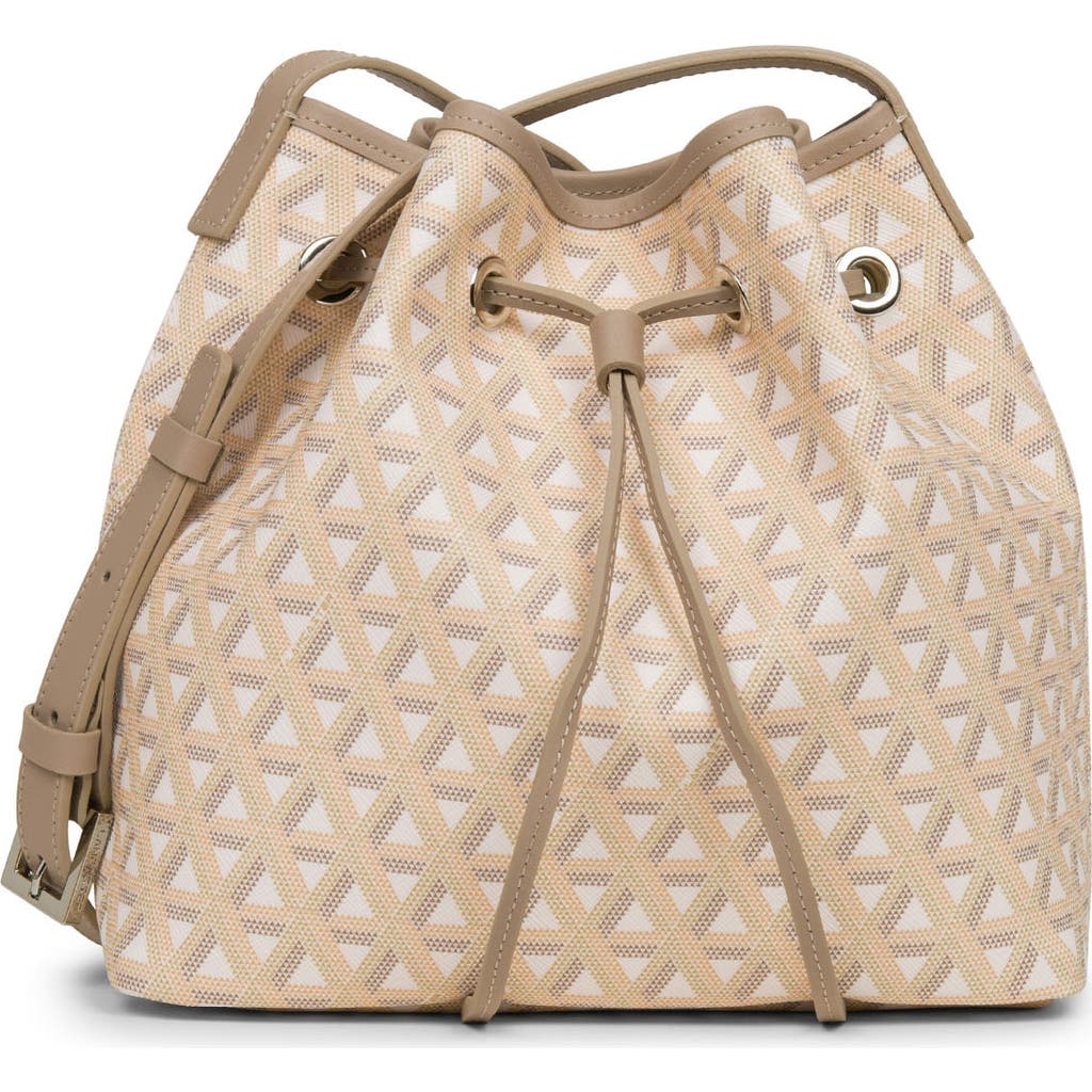 Lancaster Drawstring Bucket Bag Ikon In Beige
