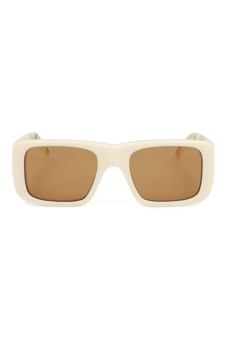 52mm Square Sunglasses, Main, color, CREAM