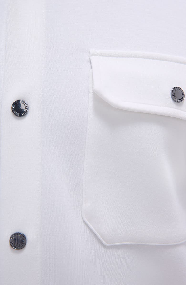 Bugatchi Soft Touch Knit Shirt Jacket, Alternate, color, Chalk