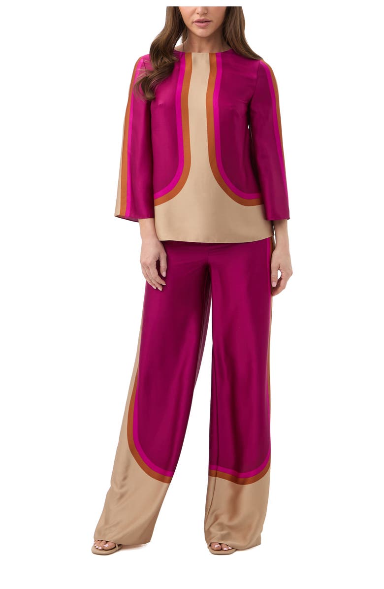 Trina Turk Sprig 3 Printed 3/4 Sleeve Top, Alternate, color, Multi