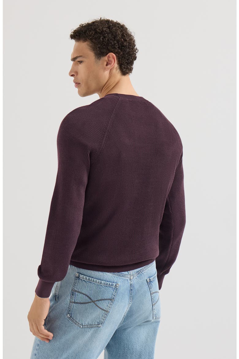 Cotton English rib sweater with raglan sleeves, Alternate, color, Grey