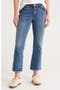 Fray Hem Crop Flare Leg Jeans