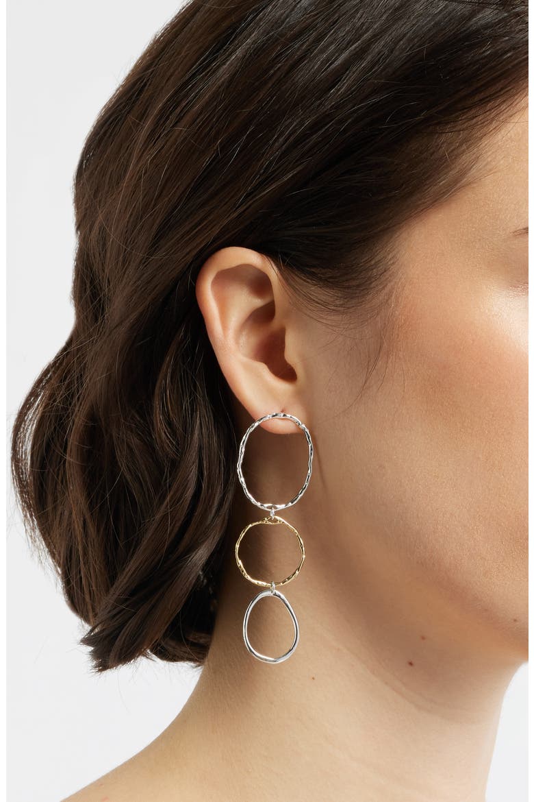 Demi Fine Triple Link Earrings, Alternate, color, 14K GOLD- STERLING PLATED