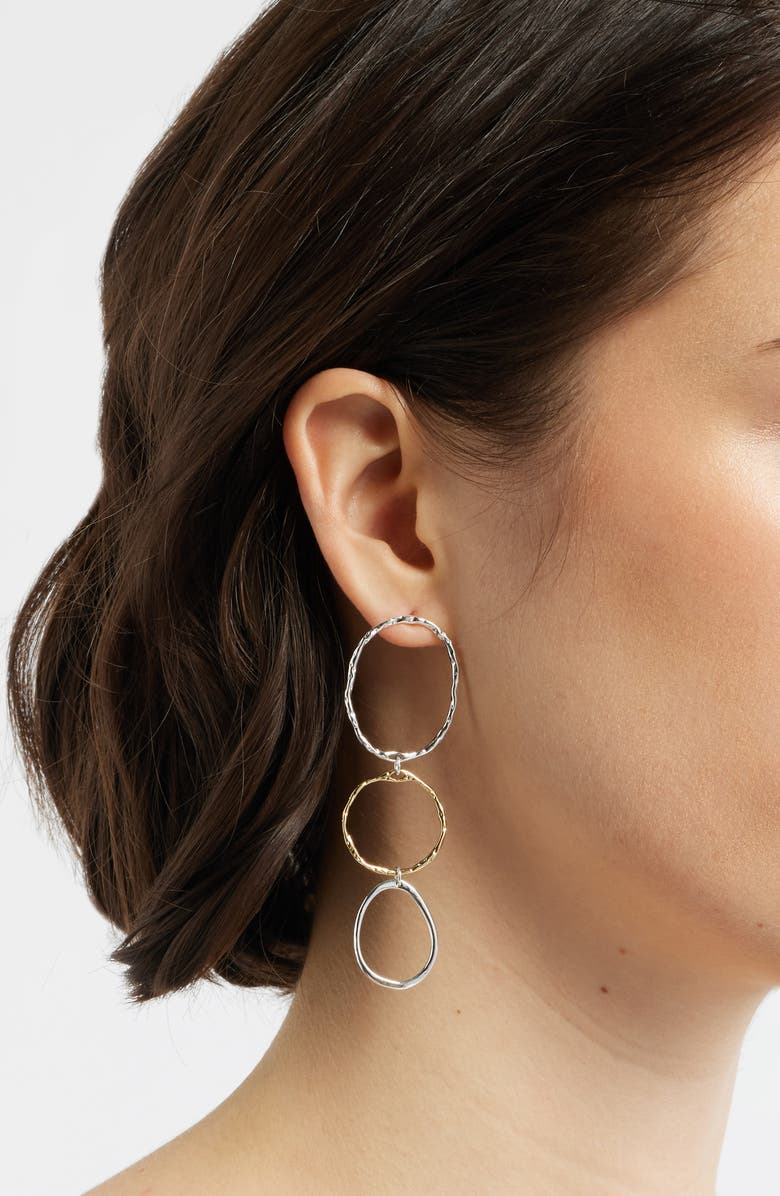 Nordstrom Demi Fine Triple Link Earrings, Alternate, color, 14K Gold- Sterling Plated