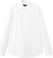 MANGO Regular Fit Stretch Cotton Blend Button-Up Shirt