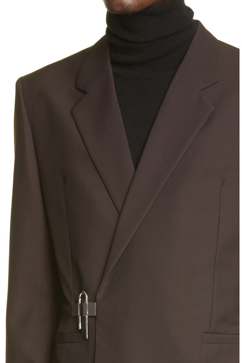 Padlock Slim Fit Wool Sport Coat, Alternate, color, DARK BROWN