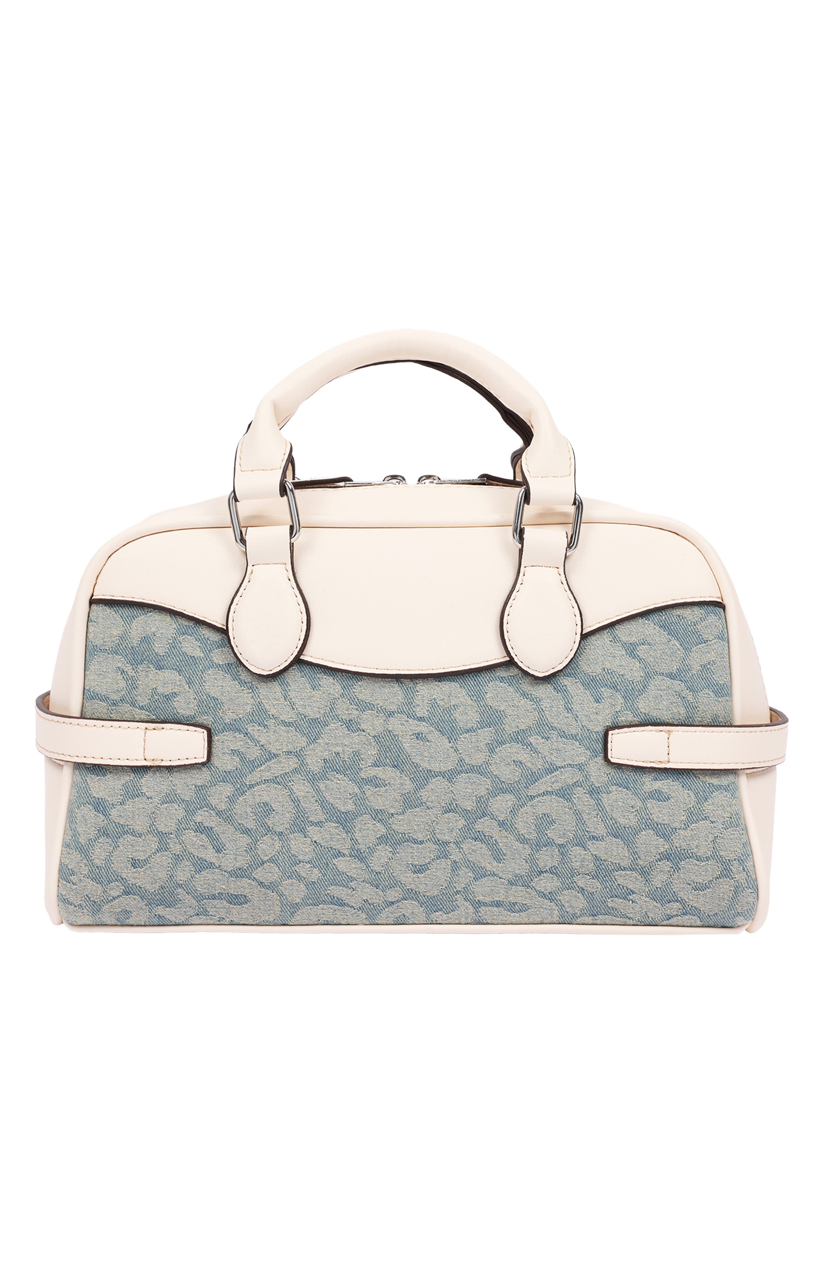 Brooks Leopard Denim Satchel, Alternate, color, CREAM