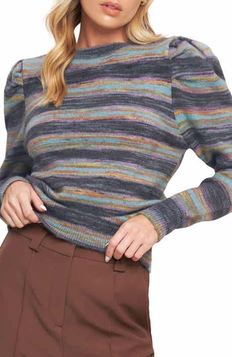 FLYING TOMATO Puff Sleeve Sweater Knit Top