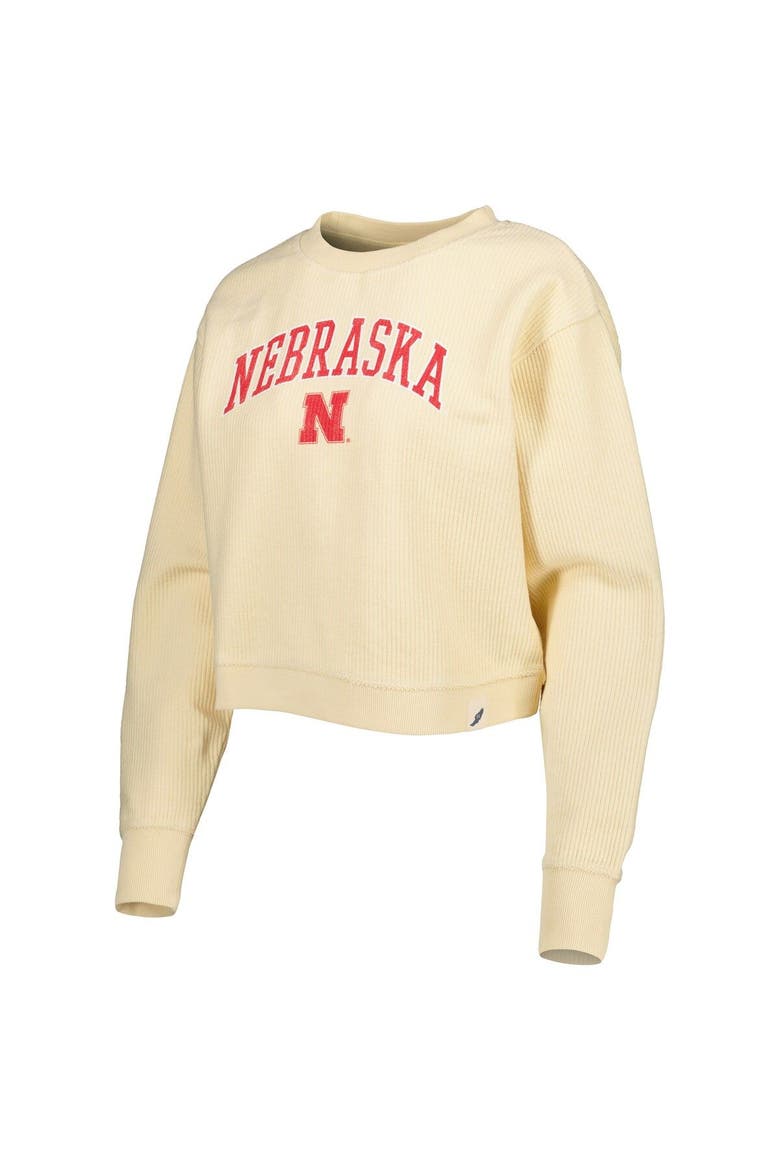Women's League Collegiate Wear Cream Nebraska Huskers Classic Campus Corded Timber Sweatshirt, Alternate, color, Cream