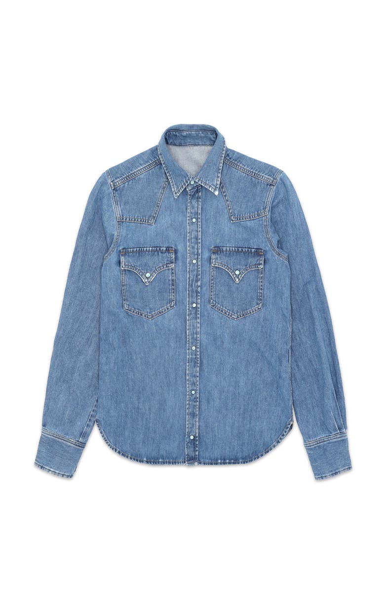 Fortela Ntex Texan Denim Shirt, Main, color, Custom Wash