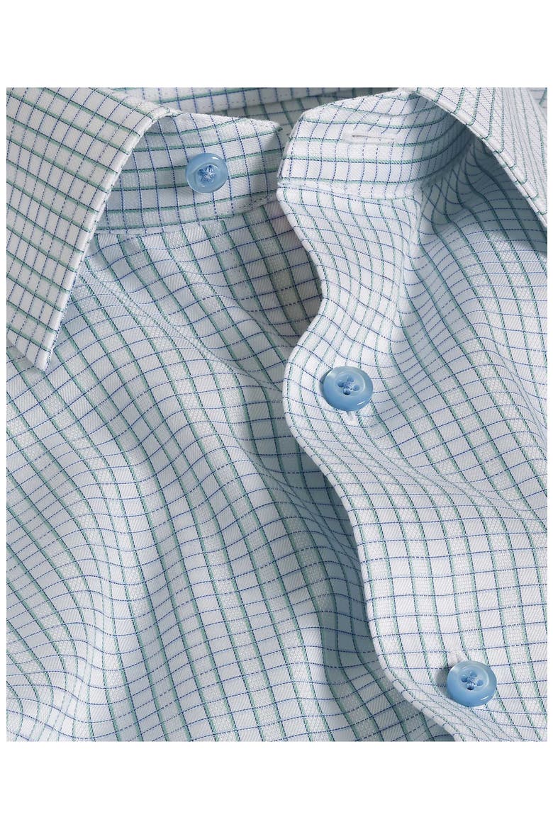 Trim Fit Check Cotton Dress Shirt, Alternate, color, GREEN/ SKY