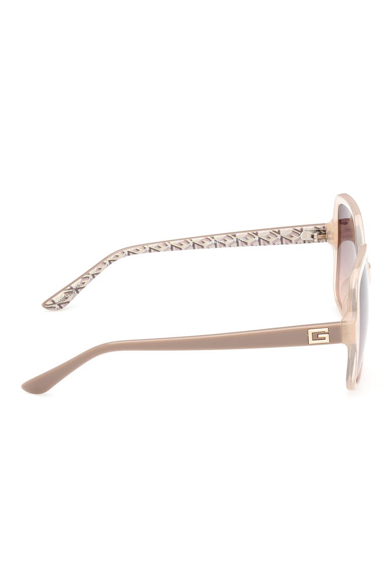 Square Sunglasses, Alternate, color, SHINY BEIGE / GRADIENT BROWN