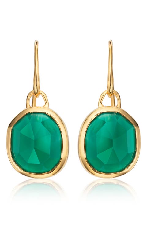 Siren Bezel Set Drop Earrings (Online Trunk Show)