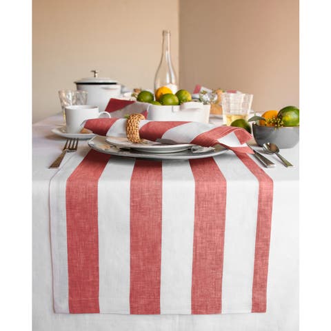 Linen Table Runner - Cabana Stripe