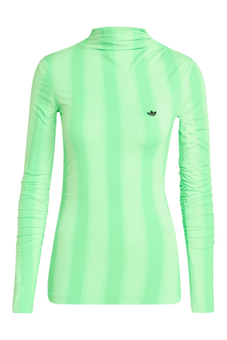Stripe Long Sleeve Ruched Top, Alternate, color, SCREAMING GREEN