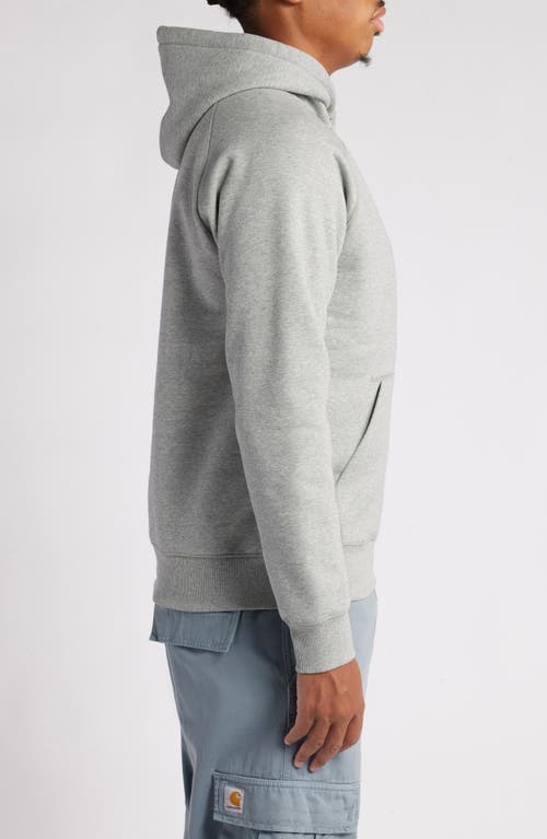 Carhartt Light Grey Cotton Blend Hooded Chase Sweat In Gray