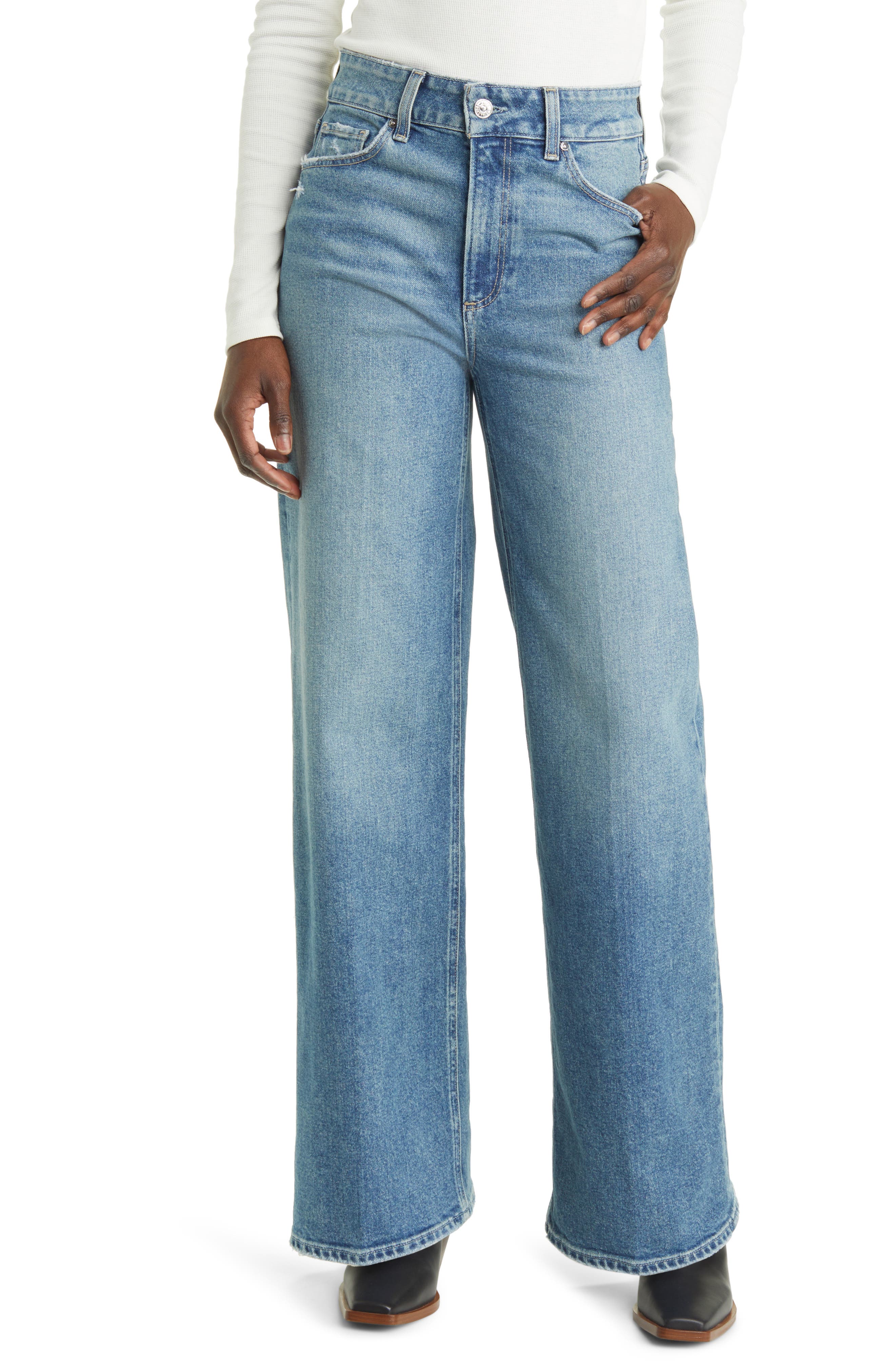 PAIGE Sasha High Waist Wide Leg Jeans