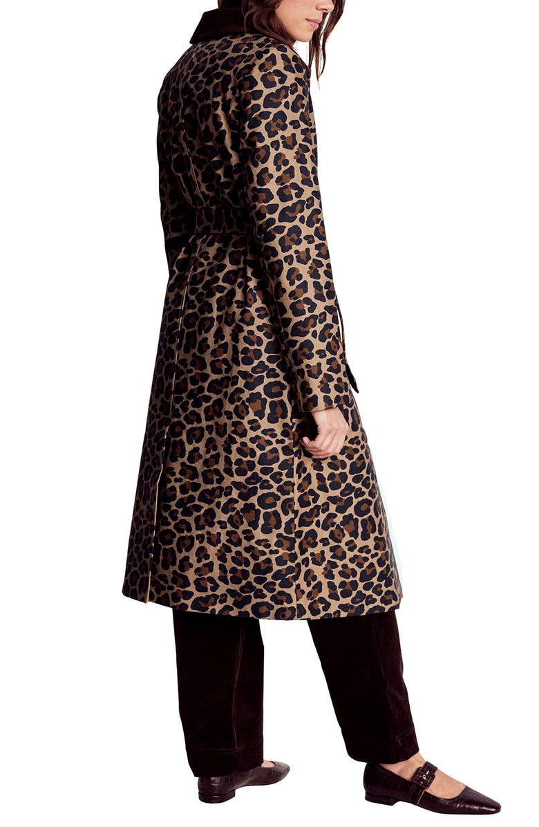 Boden Lancaster Leopard Print Mac Coat, Alternate, color, Leopard