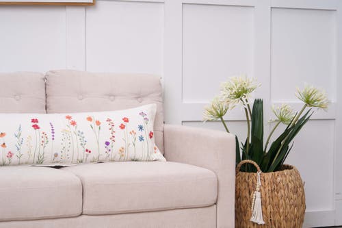 C & F Home C&f Home Botanical Field Elongated Embroidered Throw Pillow, 12" X 36" In Multi