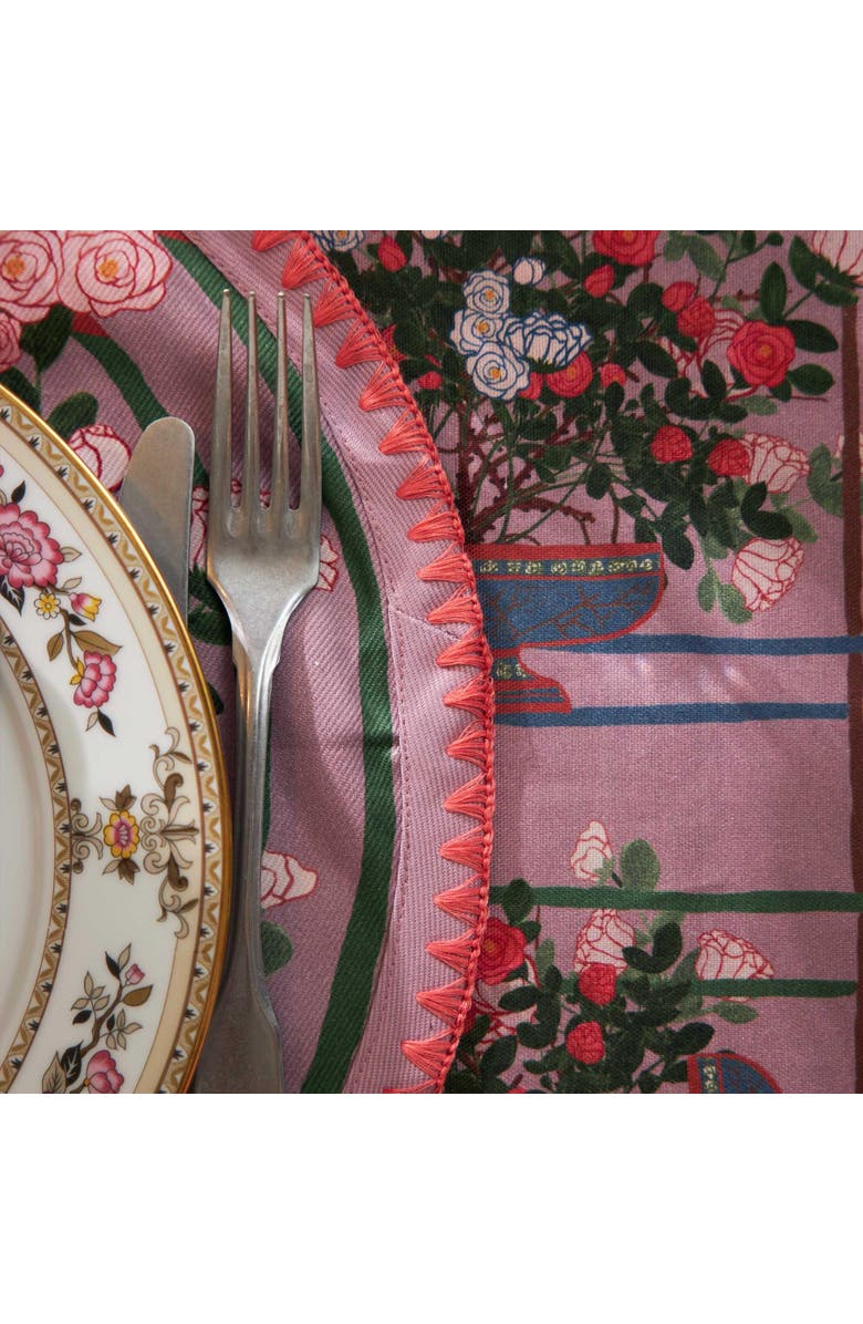 Sophie Williamson Design Round Placemats La Vie en Rose - Set of 6, Alternate, color, Pink