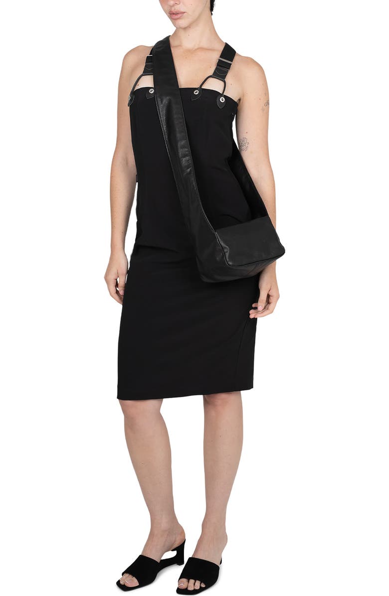 Jeffrey Campbell Boxed-Up Leather Crossbody Bag, Alternate, color, Black