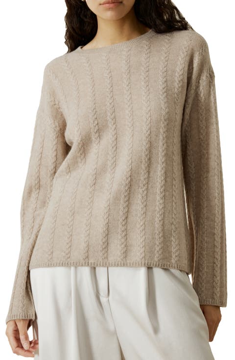 Women's Semi-Sheer Cable-knit Cashmere Sweater