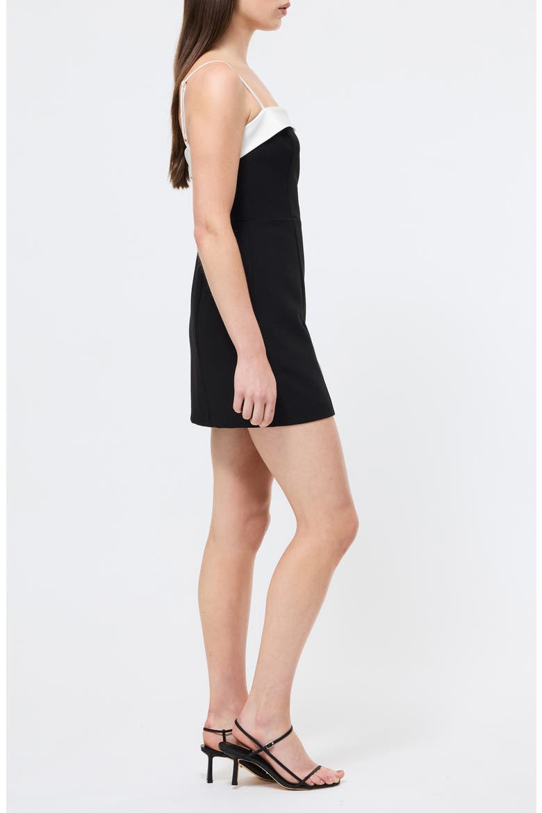 Azra Two-Tone Minidress, Alternate, color, BLACK PORCELAIN CREAM
