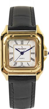 Peugeot Slim Leather Tank Watch- 36MM