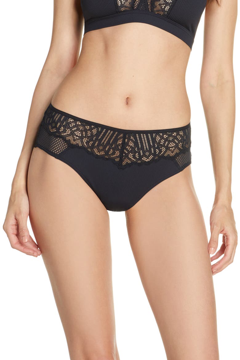 Nala Lace Trim Briefs, Main, color, BLACK
