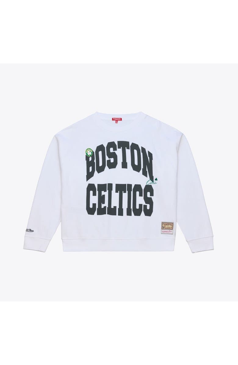 Mitchell & Ness Women's Mitchell & Ness  White Boston Celtics Lightweight Block Letter Sweatshirt, Main, color, White