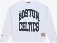 Mitchell & Ness Women's Mitchell & Ness  White Boston Celtics Lightweight Block Letter Sweatshirt